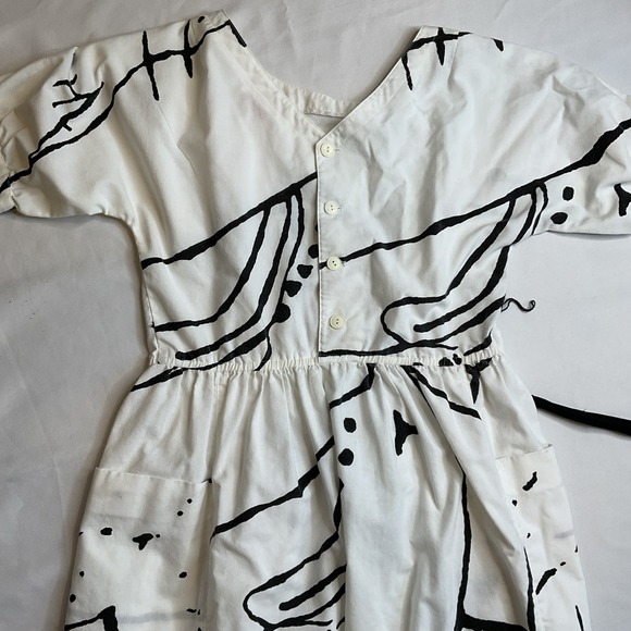 Vintage Lanz Dress Size‎ 6 Cotton USA Abstract Paint Splatter Print  Button Back - Picture 5 of 9